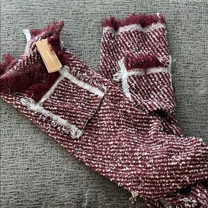 Francesca’s Burgundy/Gray Tweed Scarf